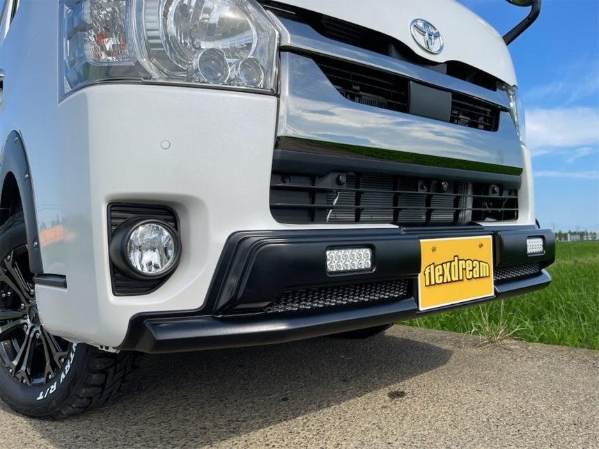 ハイエース 4型～現行モデル 標準ボディー用 MONOBOX フロントバンパープロテクター（LEDマーカーランプ付）