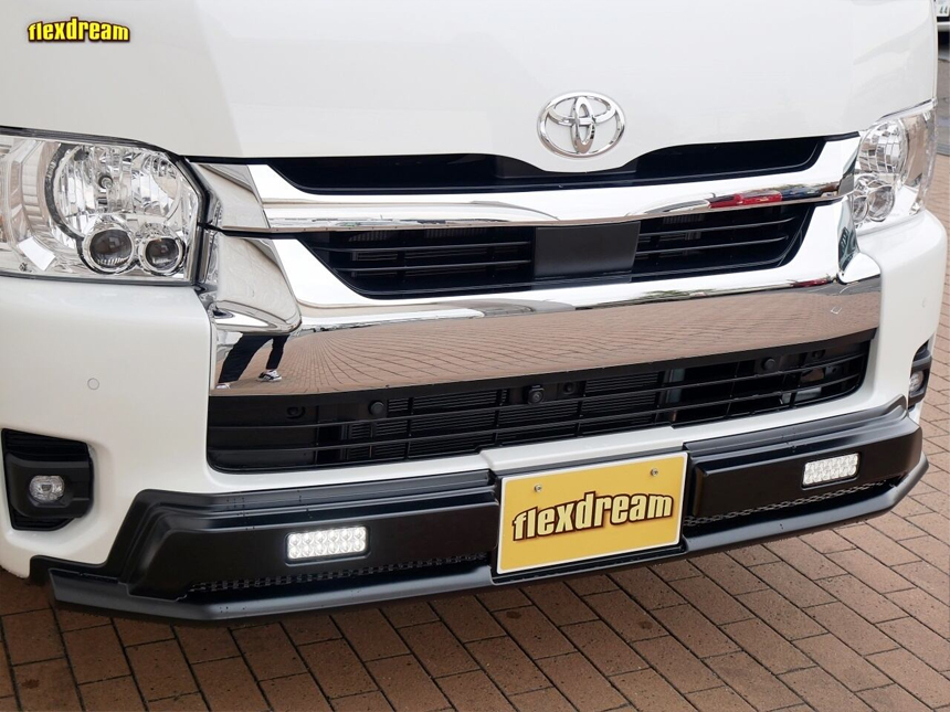 ハイエース 4型～現行モデル ワイドボディー用 MONOBOX フロントバンパープロテクター（LEDマーカーランプ付）