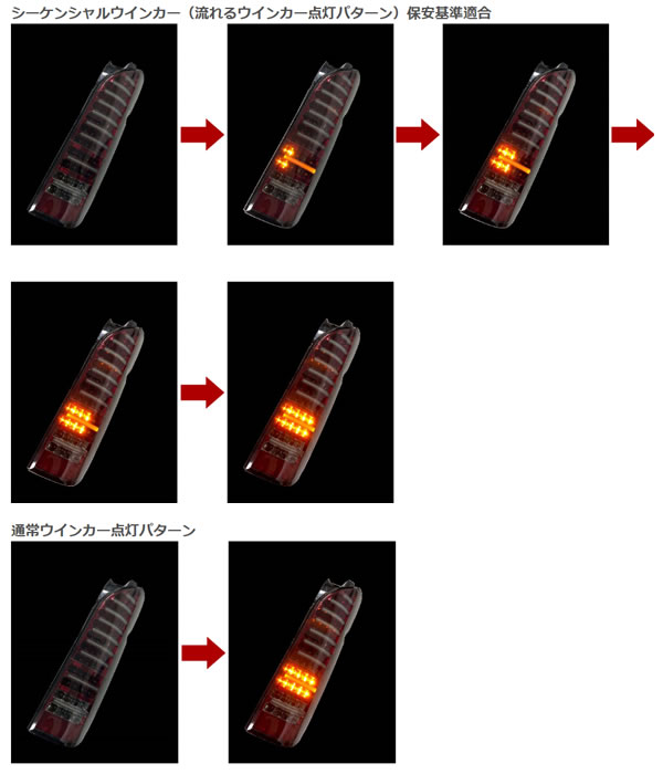 ハイエース用 ヴァレンティ LEDテールランプ TRAD(シーケンシャル)