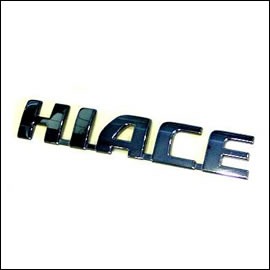 ハイエース 「HIACE」ロゴ ブラッククローム エンブレム